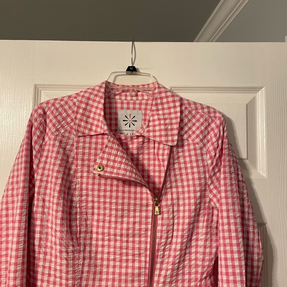 NWOT Issac Mizrahi Live Gingham Jacket - Picture 2 of 16